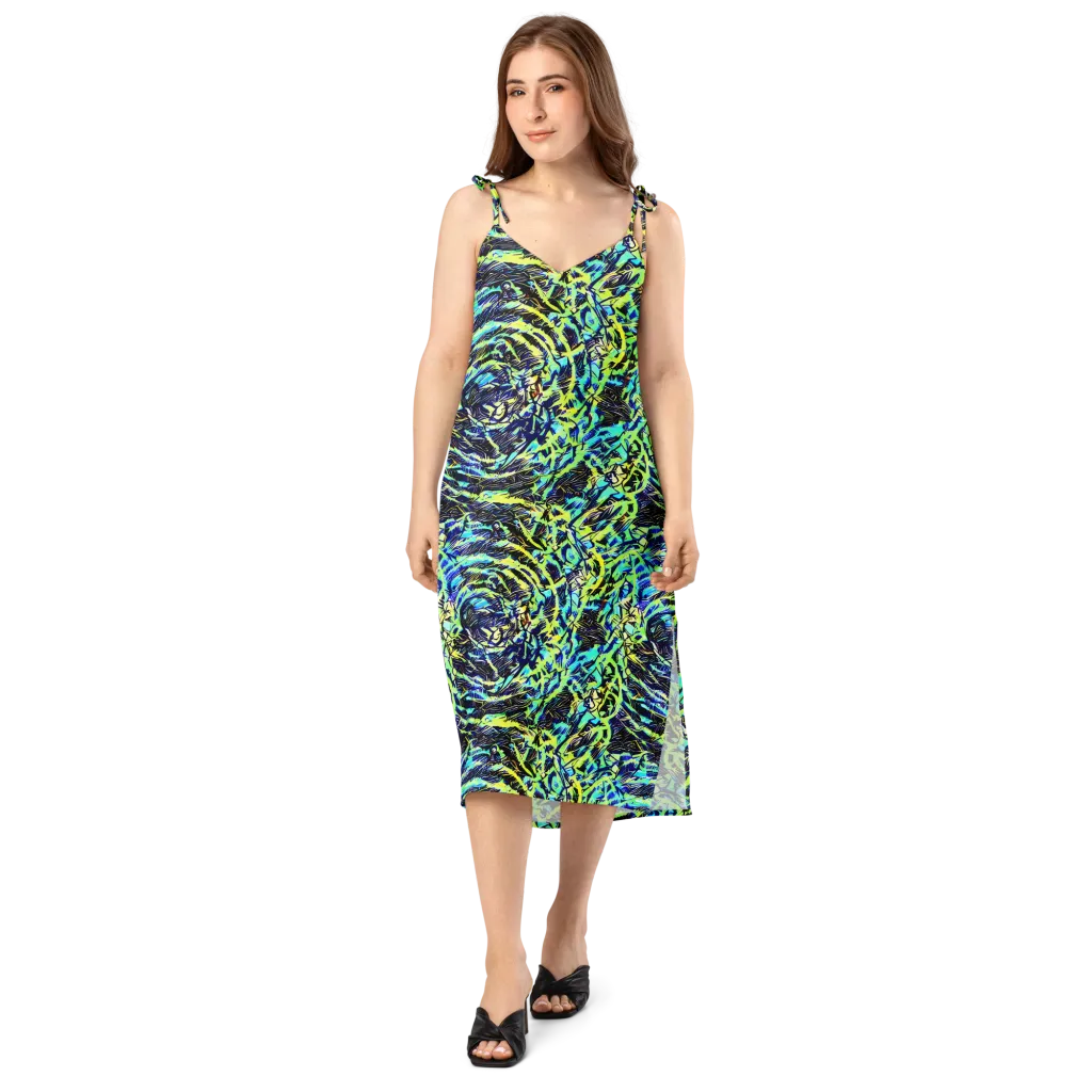 Electric Aviary on Slip Dress — Front