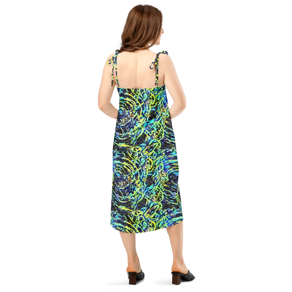 Electric Aviary on Slip Dress — Back