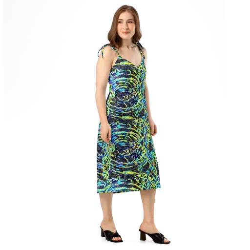 Electric Aviary on a Slip Dress