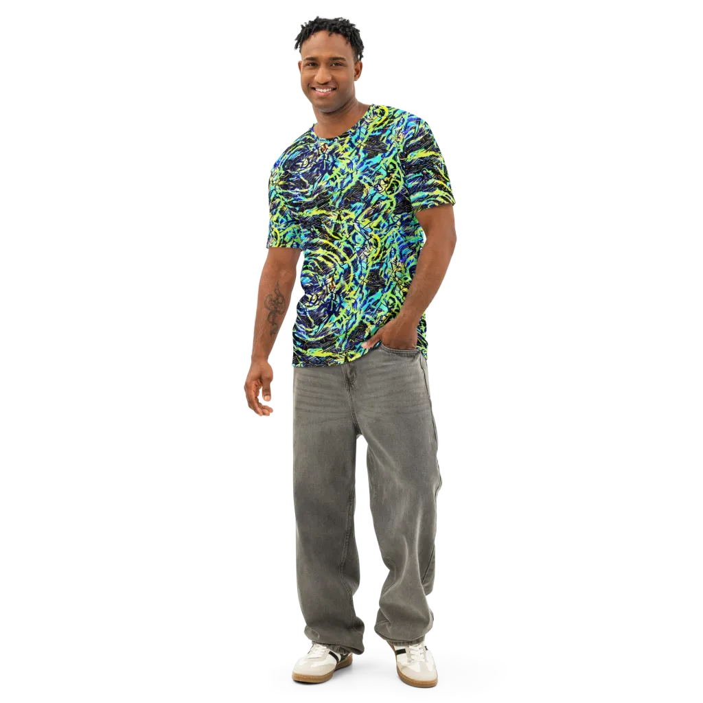 Electric Aviary on Men's Cotton Crew Neck T-Shirt — Front