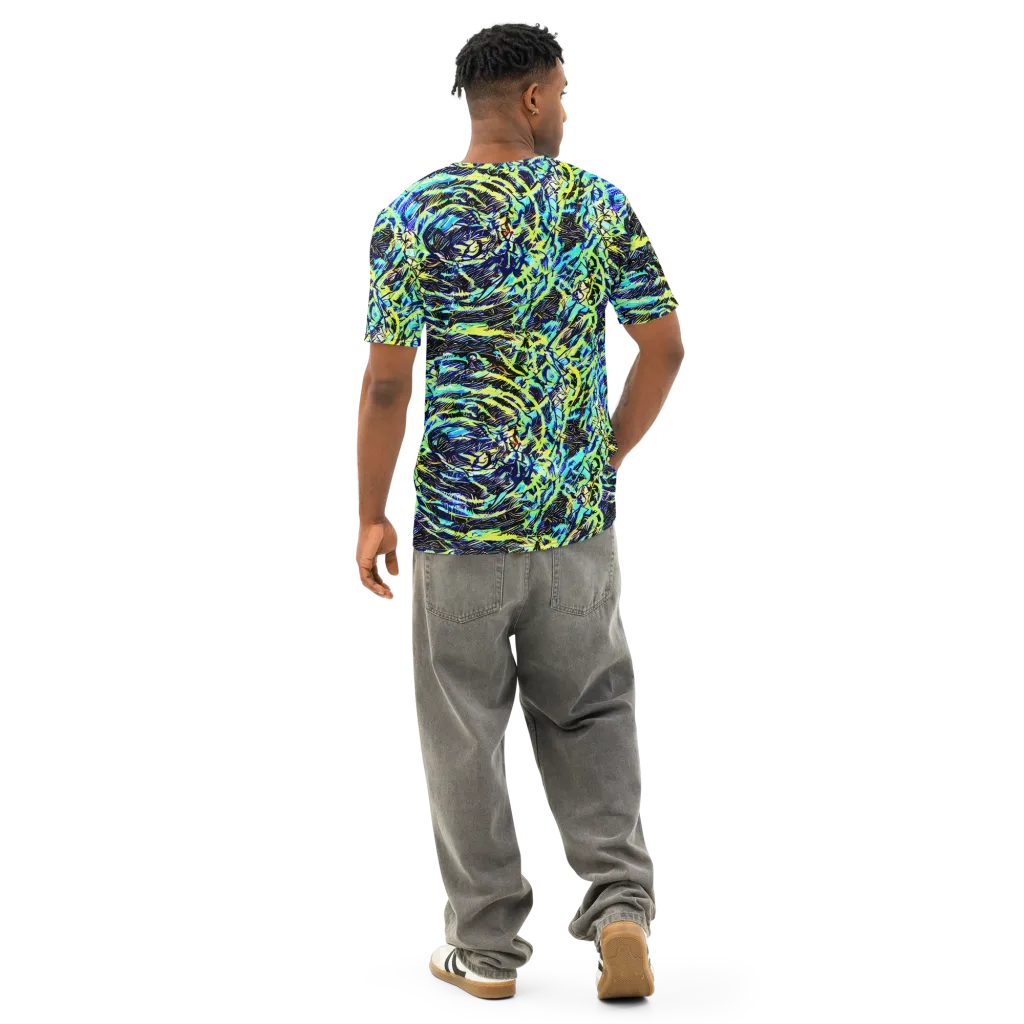 Electric Aviary on Men's Cotton Crew Neck T-Shirt — Back