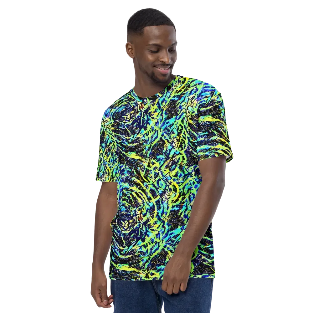 Electric Aviary on Men's Crew Neck T-Shirt — Left