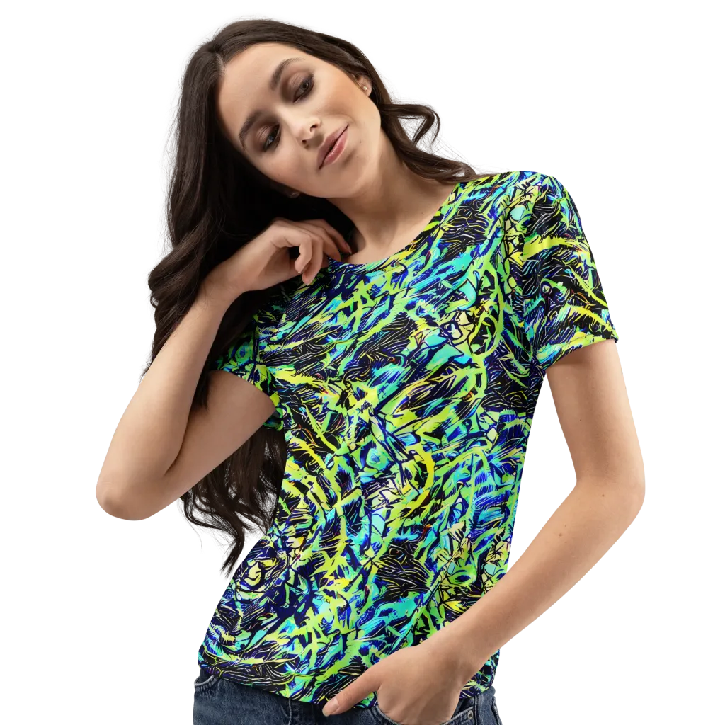 Electric Aviary on Women's Crew Neck T-Shirt — Left Front