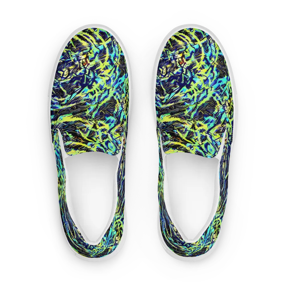 Electric Aviary on Men's Slip-On Canvas Shoes — Front
