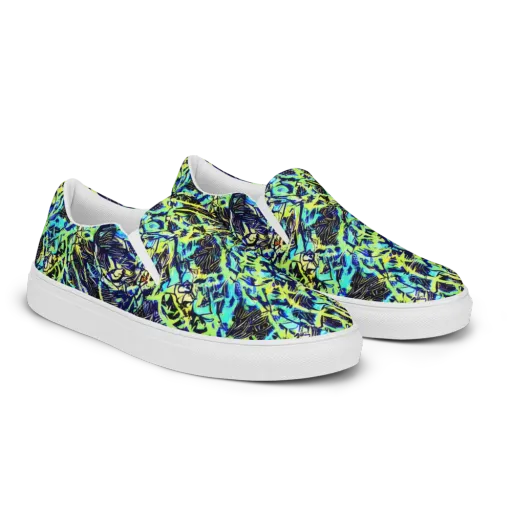 Electric Aviary on a Men's Slip-On Canvas Shoes