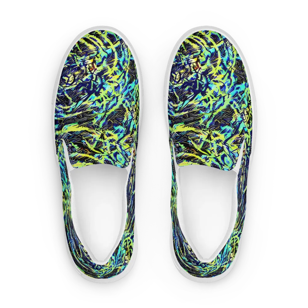 Electric Aviary on Women's Slip-On Canvas Shoes — Front
