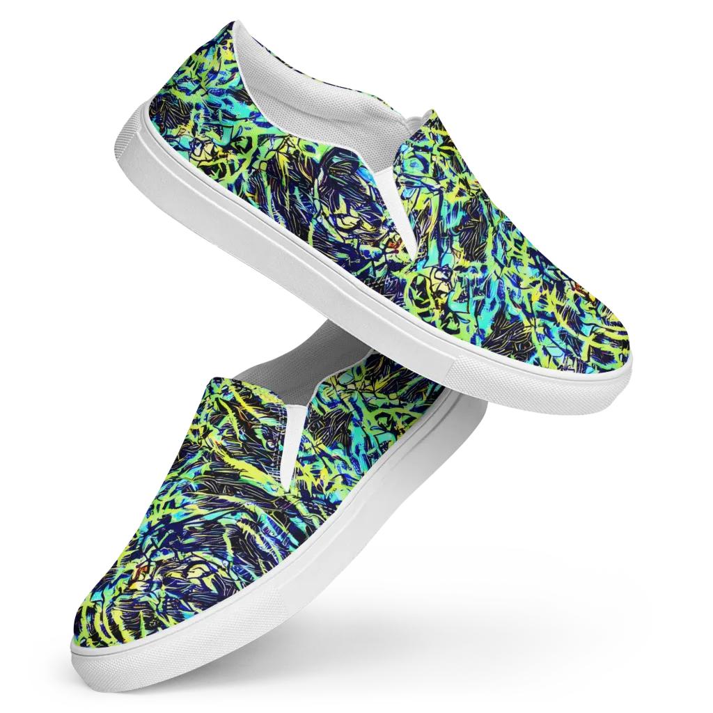 Electric Aviary on Women's Slip-On Canvas Shoes — Front