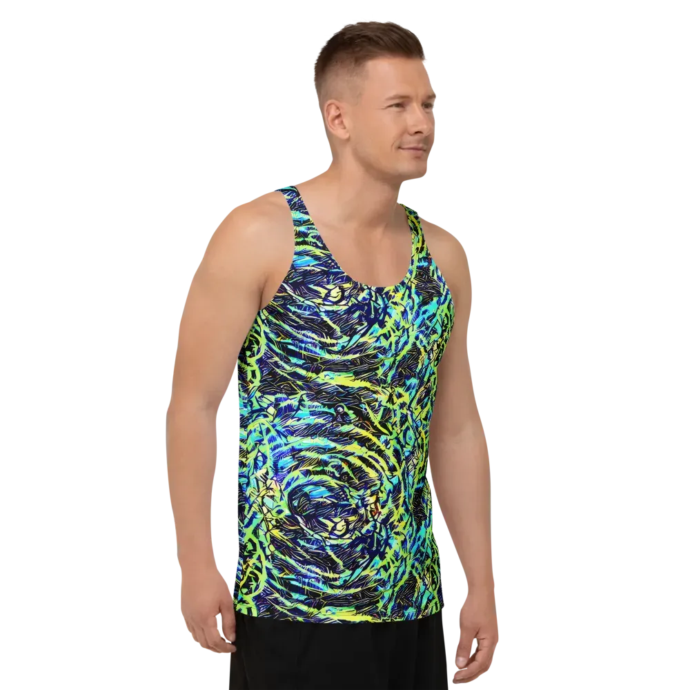 Electric Aviary on Men's Tank Top — Right Front