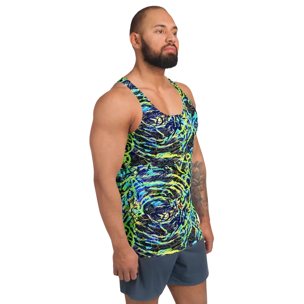 Electric Aviary on Men's Tank Top — Right Front