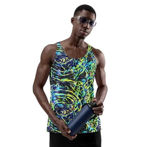 Electric Aviary on a Men's Tank Top