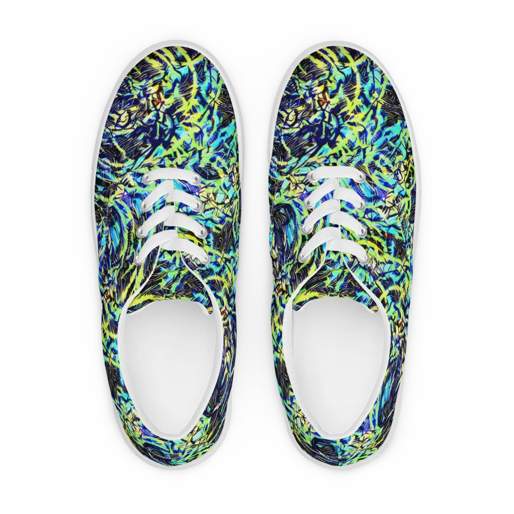 Electric Aviary on Men's Lace-Up Canvas Shoes — Front