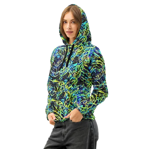 Electric Aviary on a Cotton Hoodie