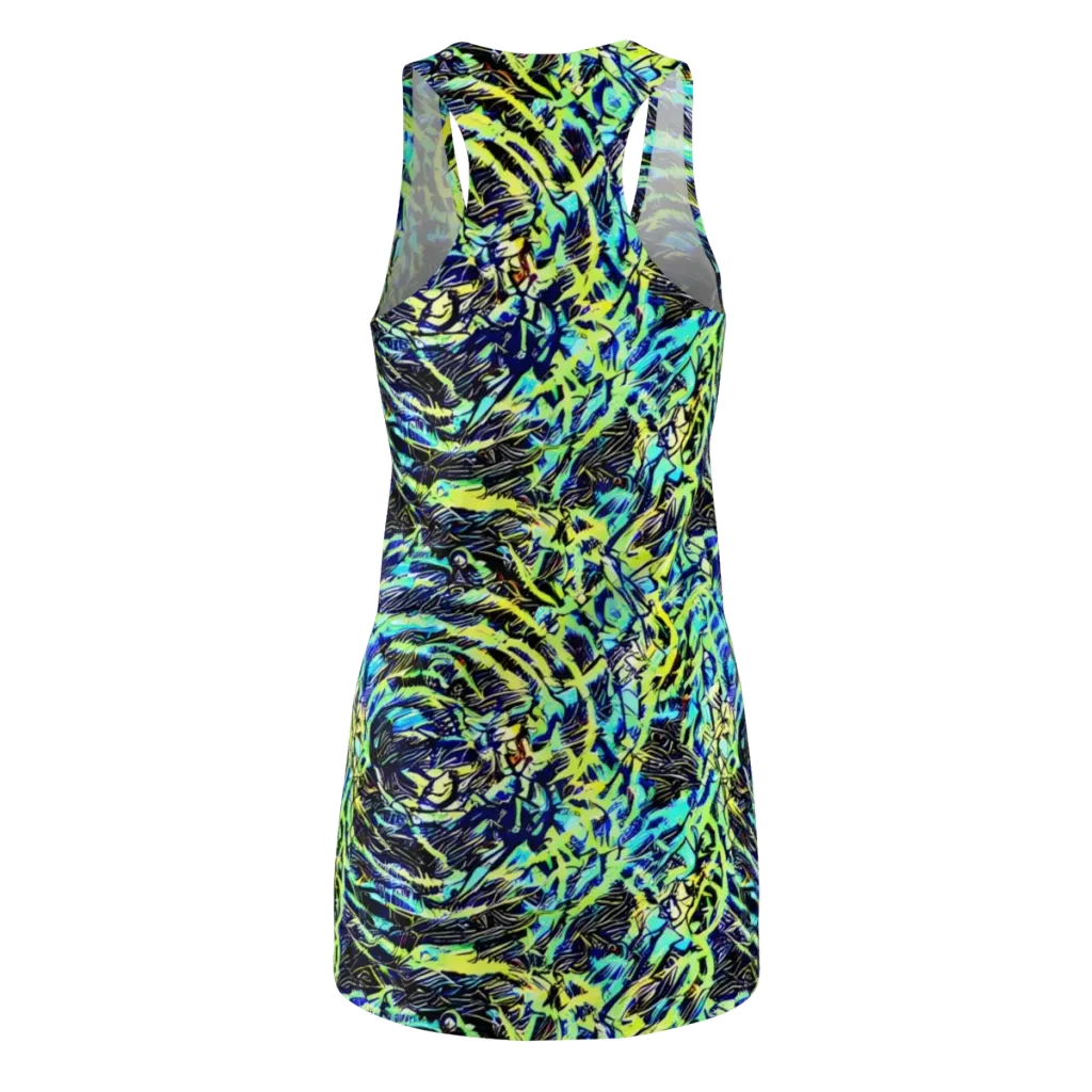 Electric Aviary on Racerback Dress — Back