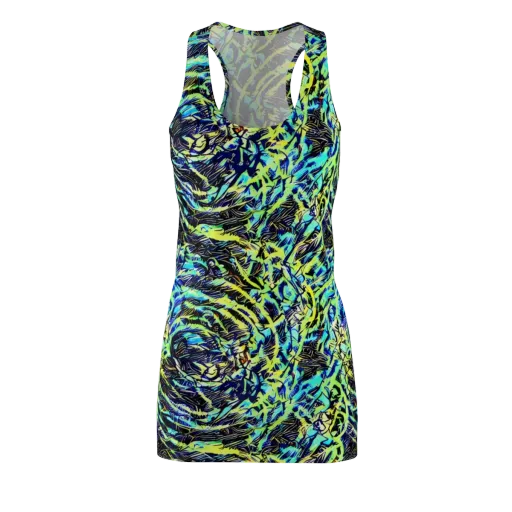 Electric Aviary on a Racerback Dress