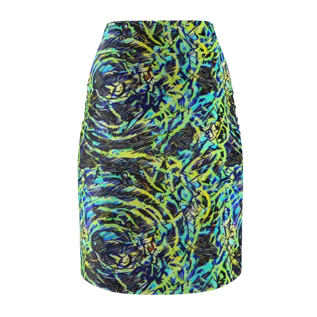Electric Aviary on Pencil Skirt — Back