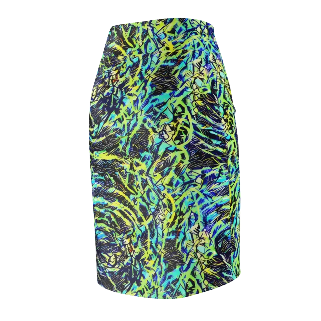 Electric Aviary on Pencil Skirt — Back Side