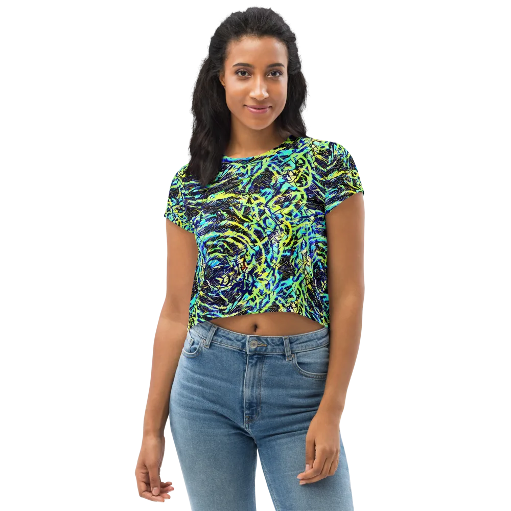 Electric Aviary on Crop Tee — Front