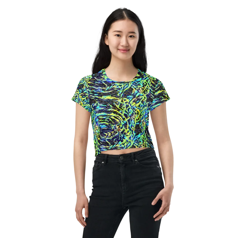 Electric Aviary on Crop Tee — Front