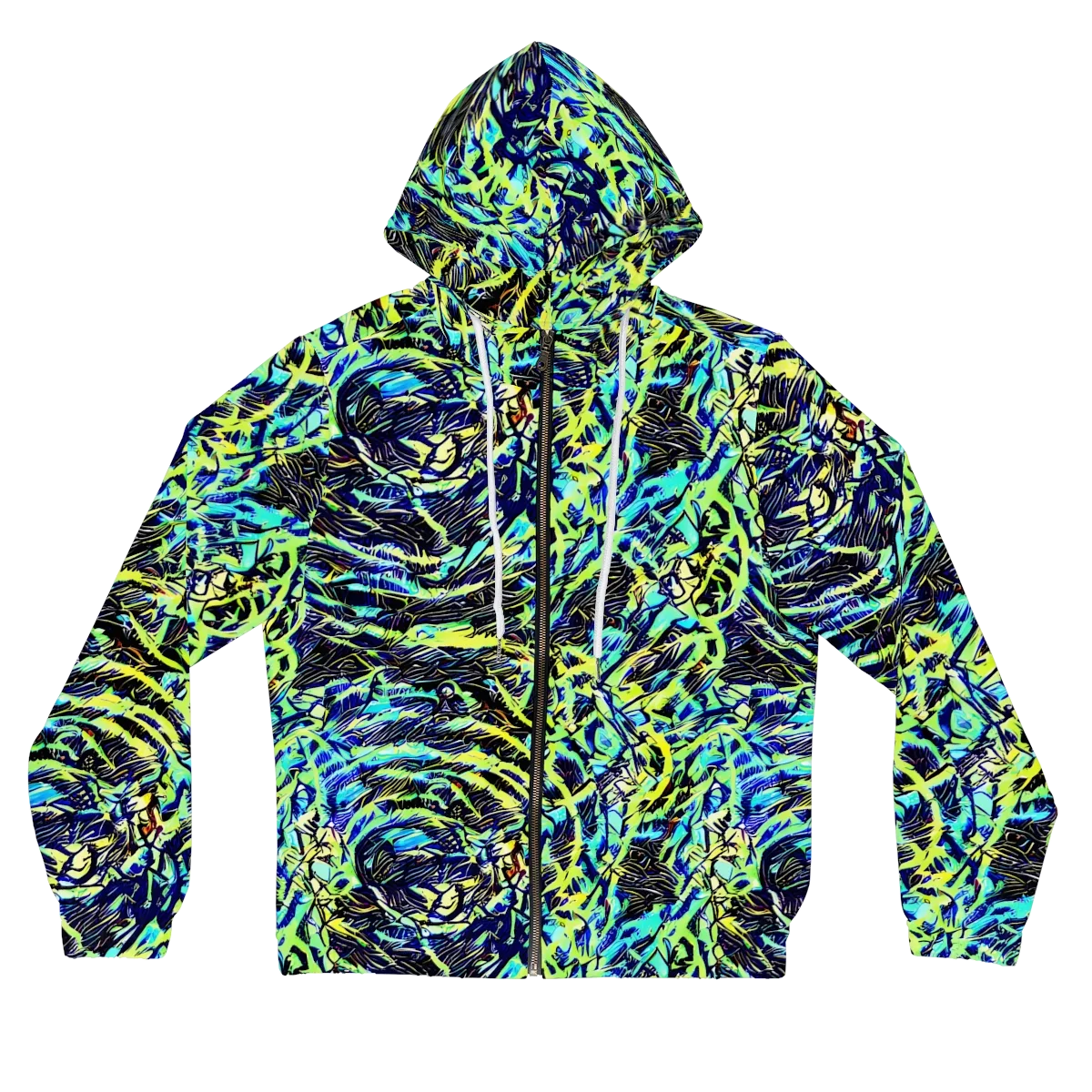 Electric Aviary on Women's Full-Zip Hoodie — Front