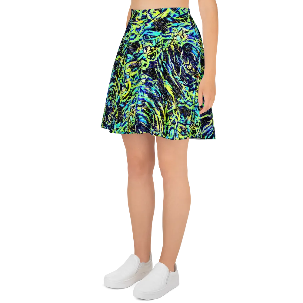 Electric Aviary on Skater Skirt — Left