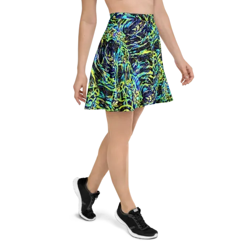Electric Aviary on a Skater Skirt