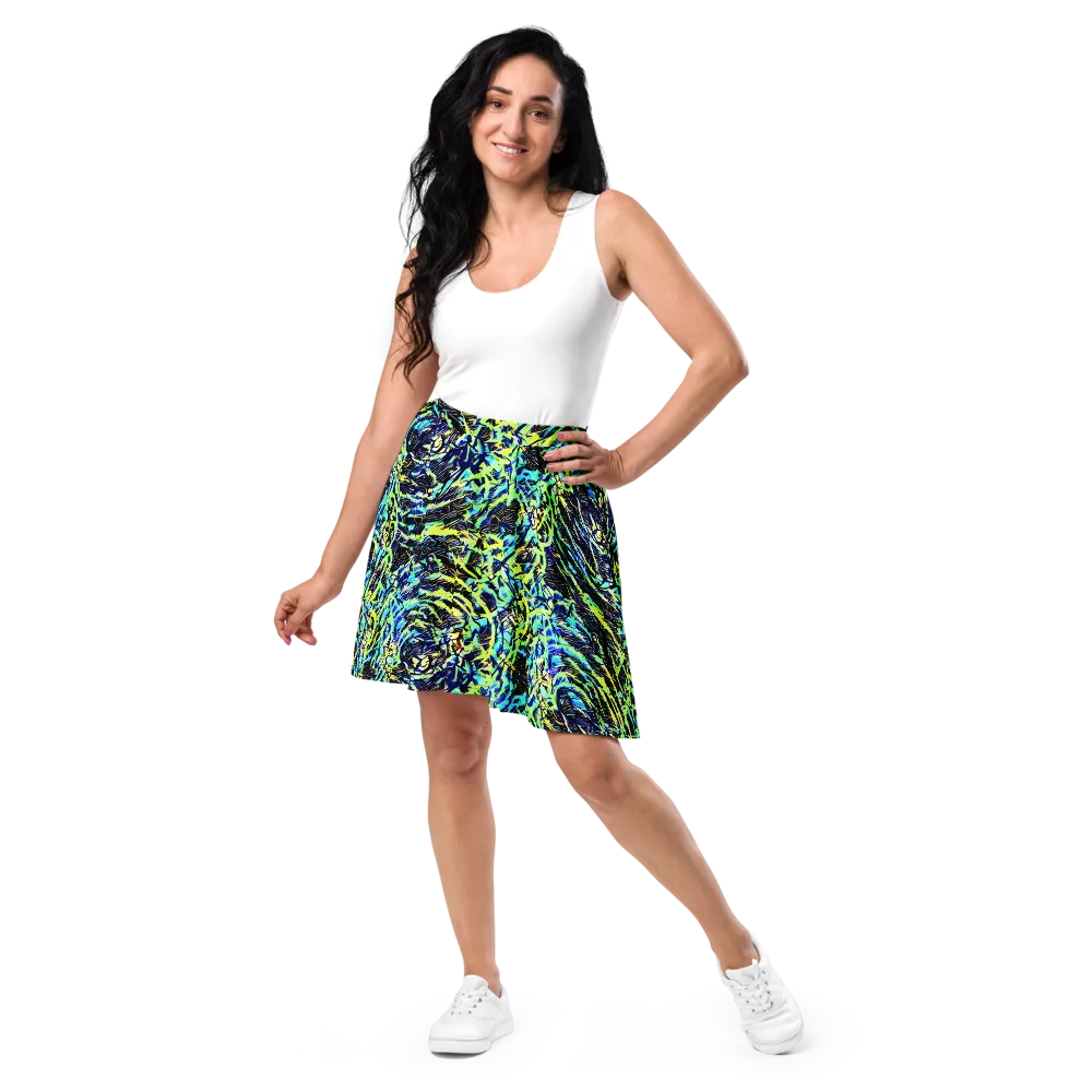 Electric Aviary on Skater Skirt — Front