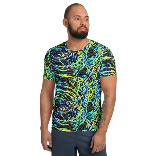 Electric Aviary on a Men's Athletic T-Shirt