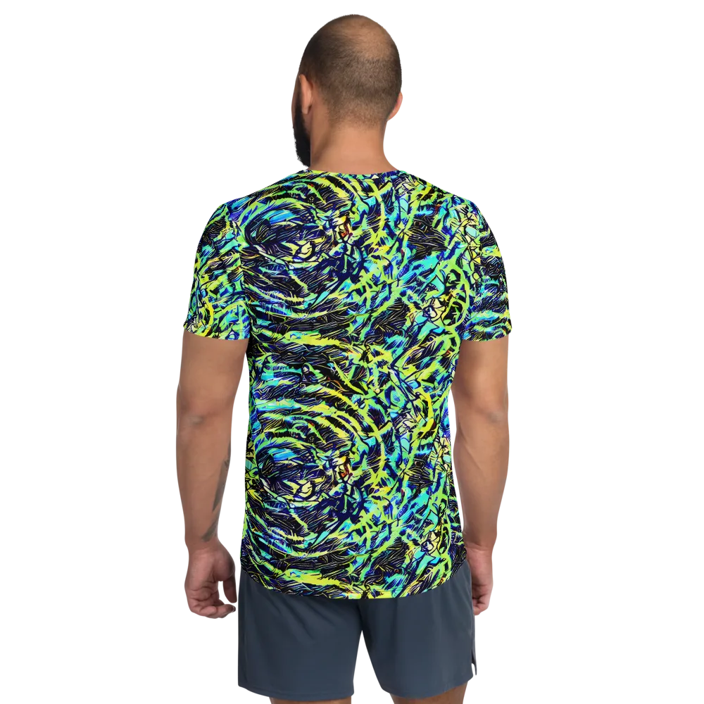 Electric Aviary on Men's Athletic T-Shirt — Back