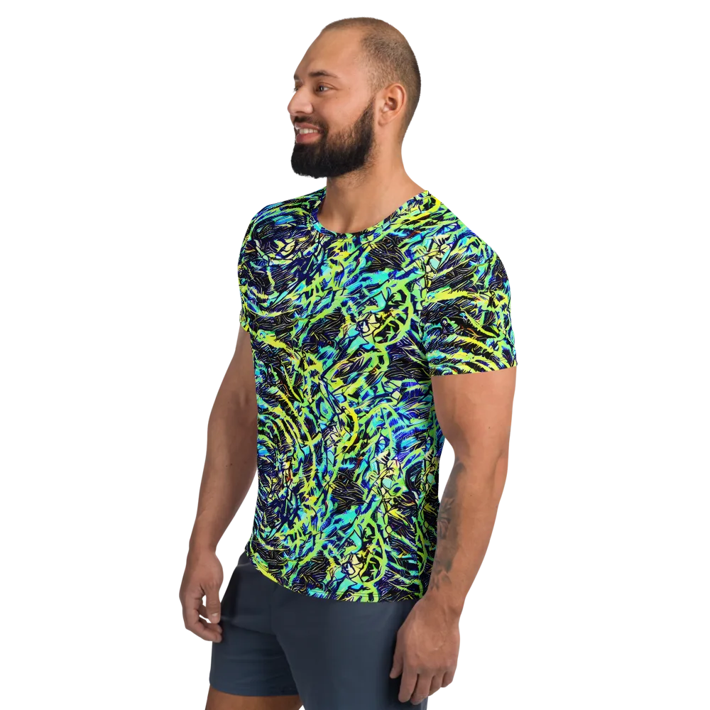 Electric Aviary on Men's Athletic T-Shirt — Left
