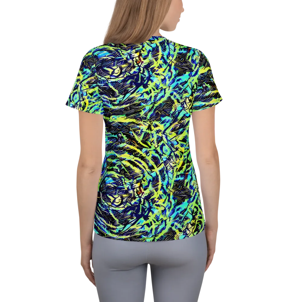 Electric Aviary on Women's Athletic T-Shirt — Back