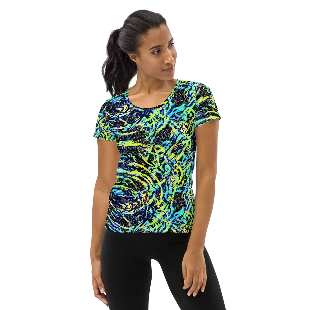 Electric Aviary on Women's Athletic T-Shirt — Front