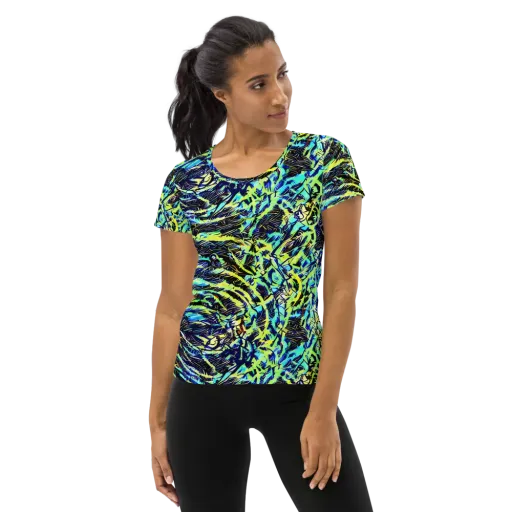 Electric Aviary on a Women's Athletic T-Shirt