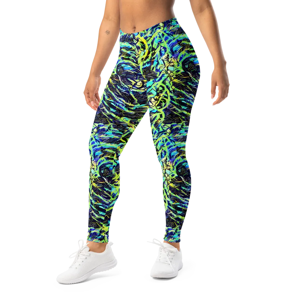 Electric Aviary on Leggings — Left Front