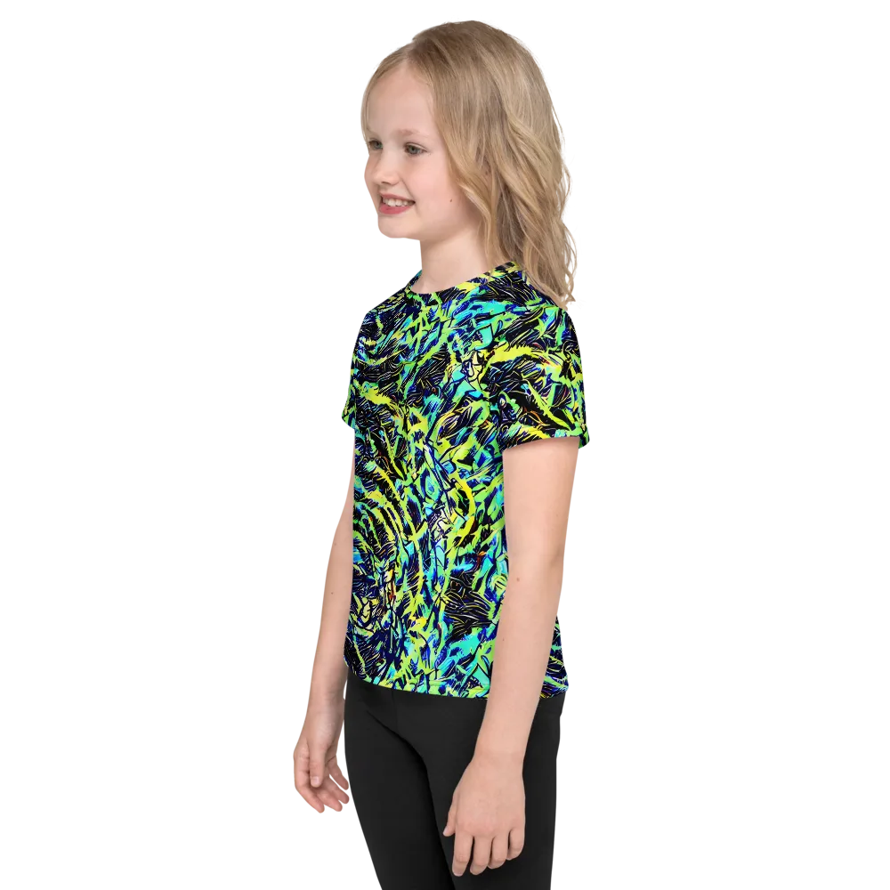 Electric Aviary on Kids Crew Neck T-Shirt — Left