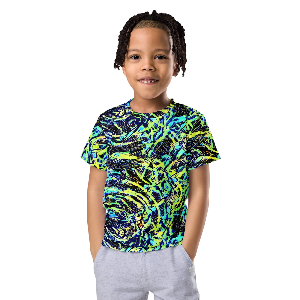Electric Aviary on Kids Crew Neck T-Shirt — Front
