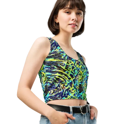 Electric Aviary on a Crop Top