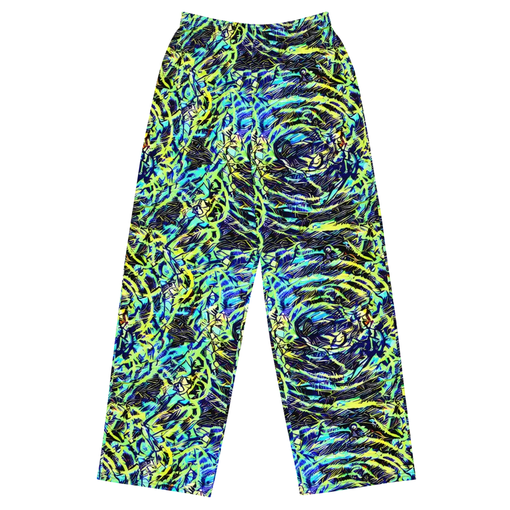 Electric Aviary on Wide-Leg Pants — Front