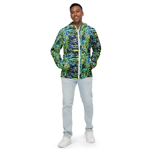 Electric Aviary on a Men's Windbreaker
