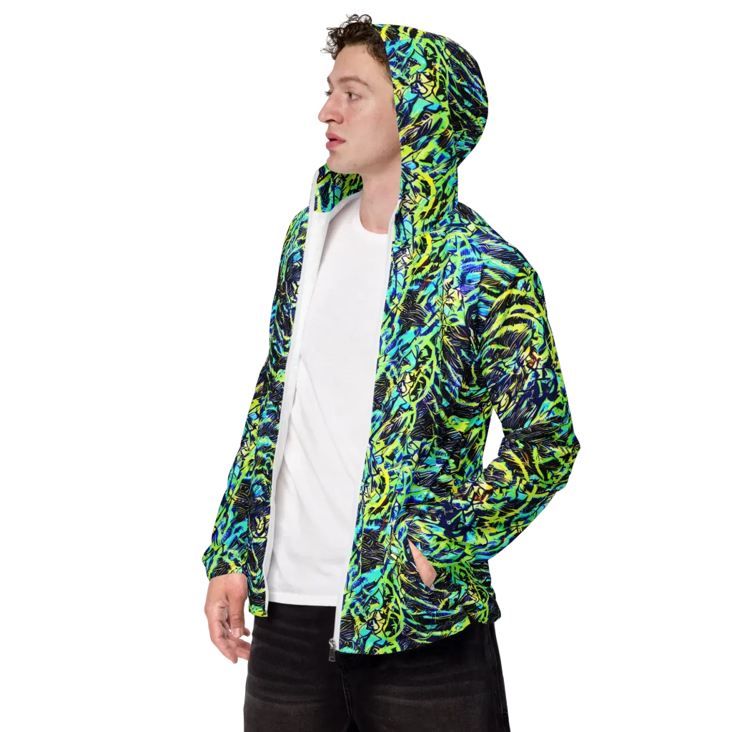 Electric Aviary on Men's Windbreaker — Left Front