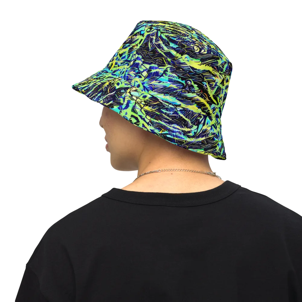 Electric Aviary on Reversible Bucket Hat — Back Inside