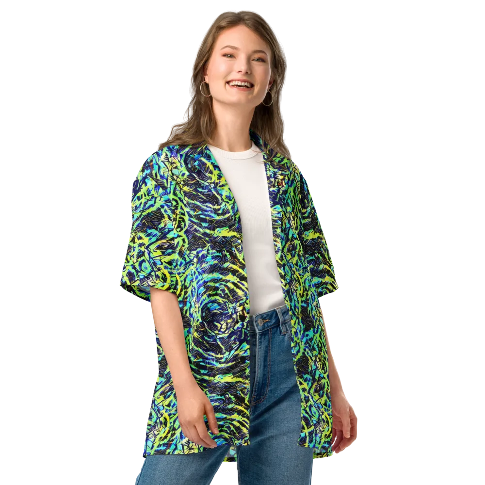 Electric Aviary on Button Shirt — Front