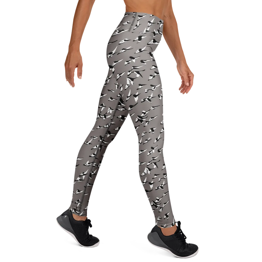 Monochrome Migration on Yoga Leggings — Right
