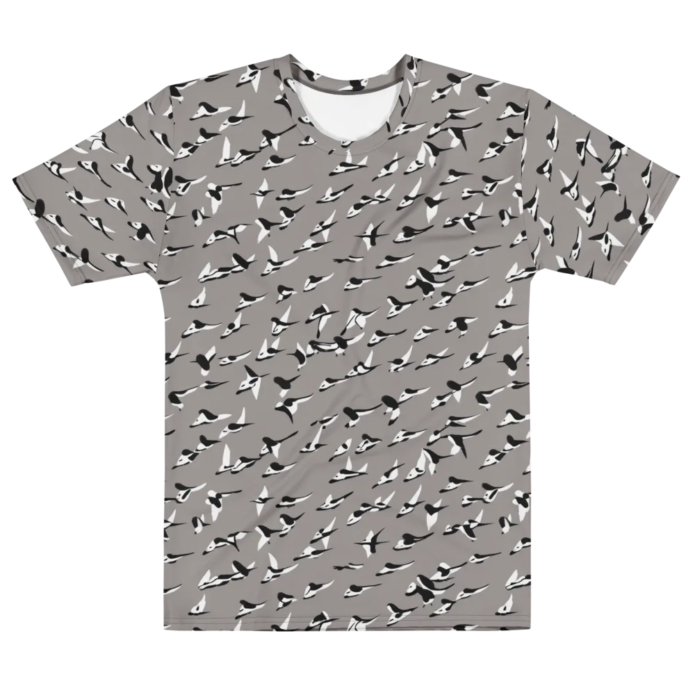 Monochrome Migration on Men's Cotton Crew Neck T-Shirt — Front