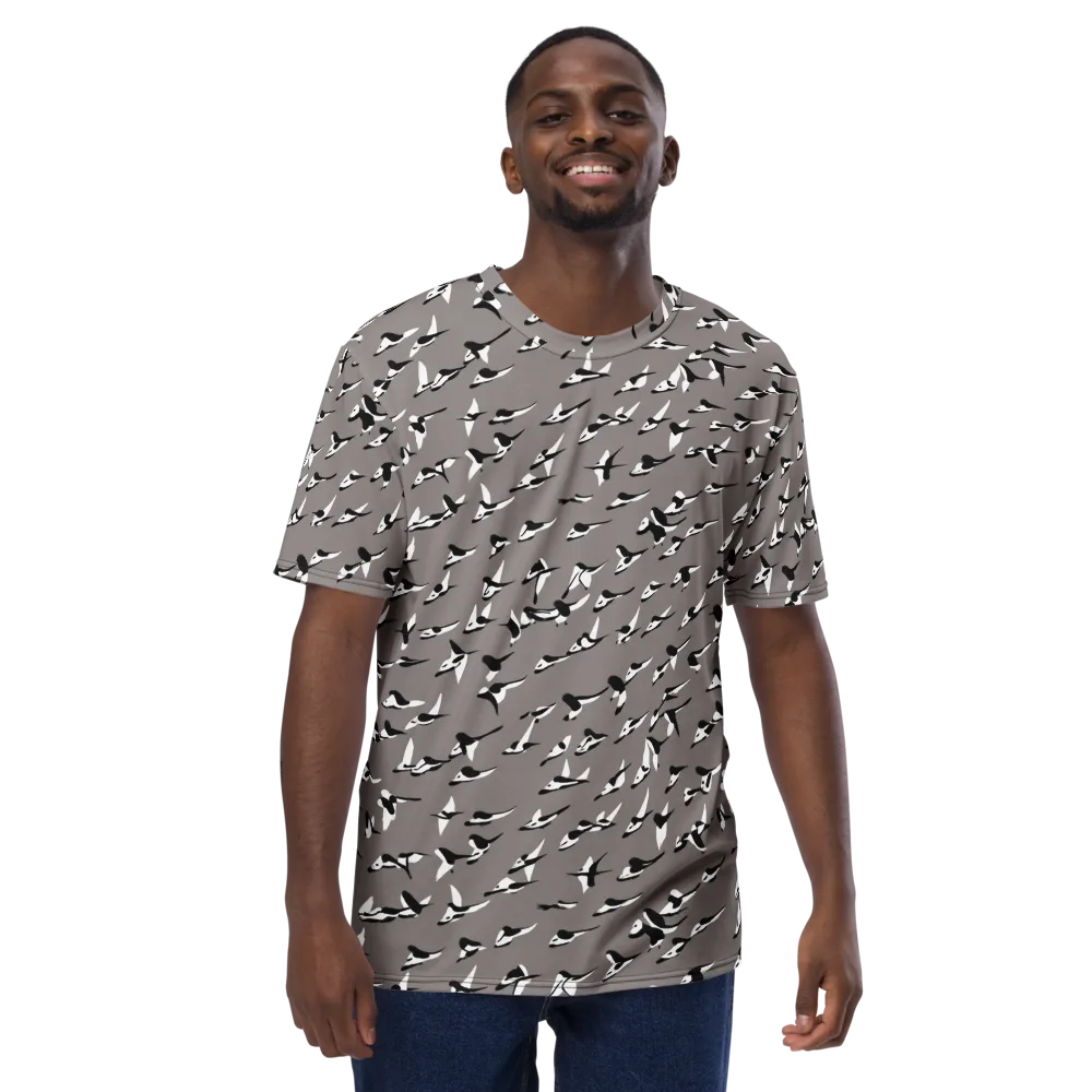 Monochrome Migration on Men's Crew Neck T-Shirt — Front