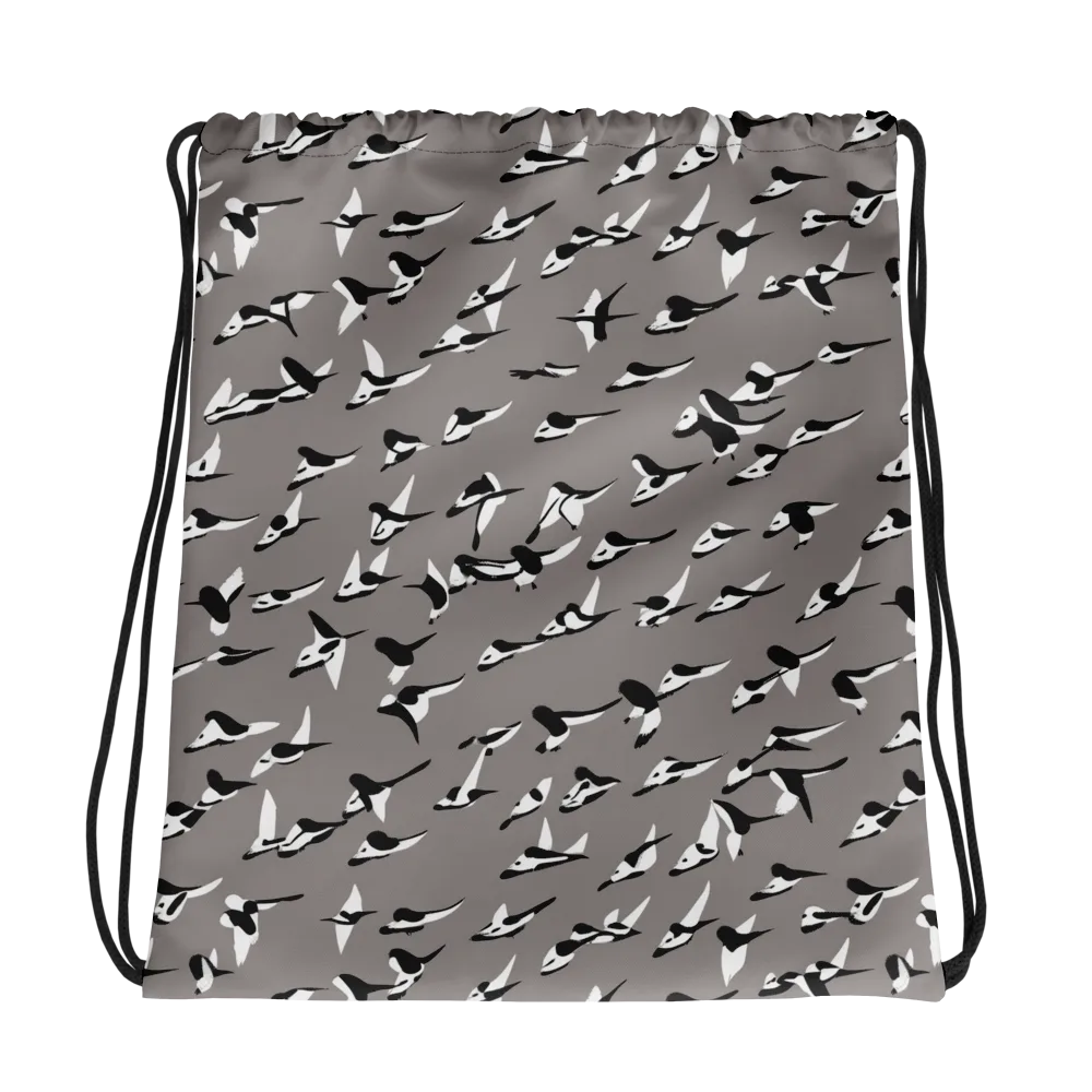 Monochrome Migration on Drawstring Bag — Photo