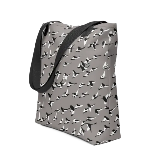 Monochrome Migration on a Tote Bag