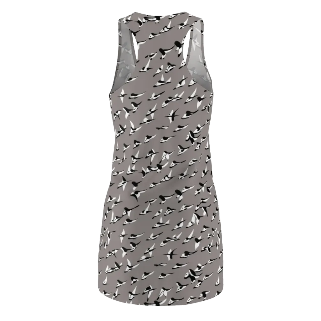 Monochrome Migration on Racerback Dress — Back