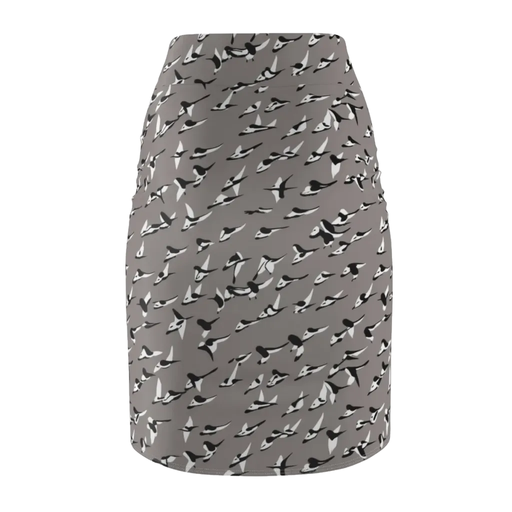 Monochrome Migration on Pencil Skirt — Back