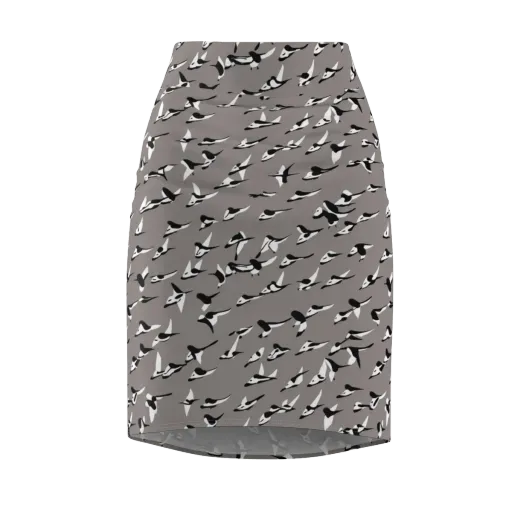Monochrome Migration on a Pencil Skirt