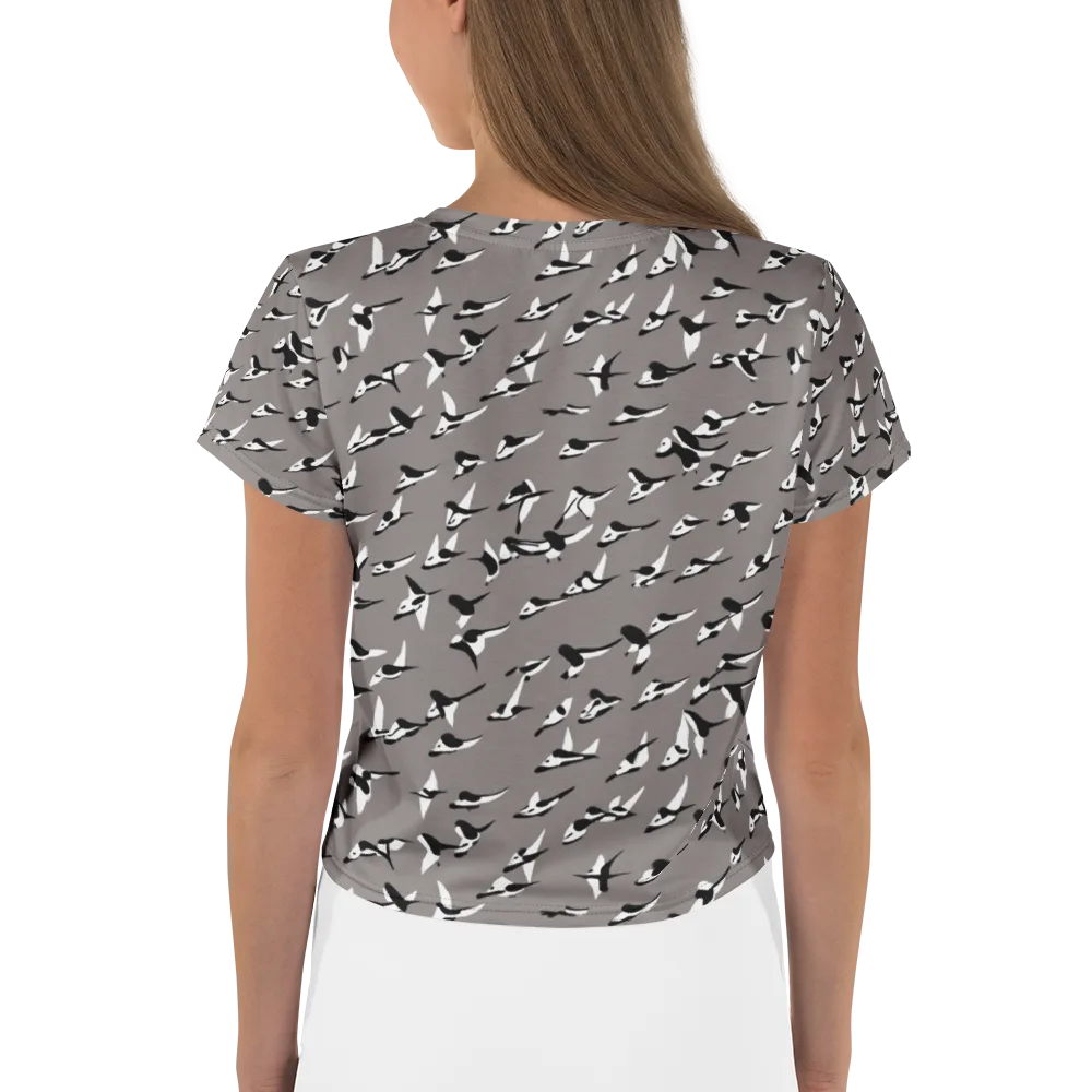 Monochrome Migration on Crop Tee — Back